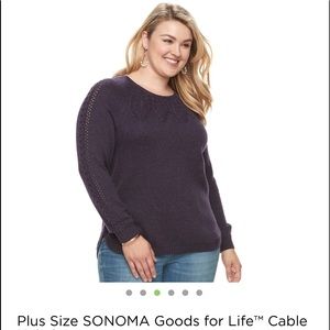 NWT Sonoma Plus Size Cable Knit Sweater